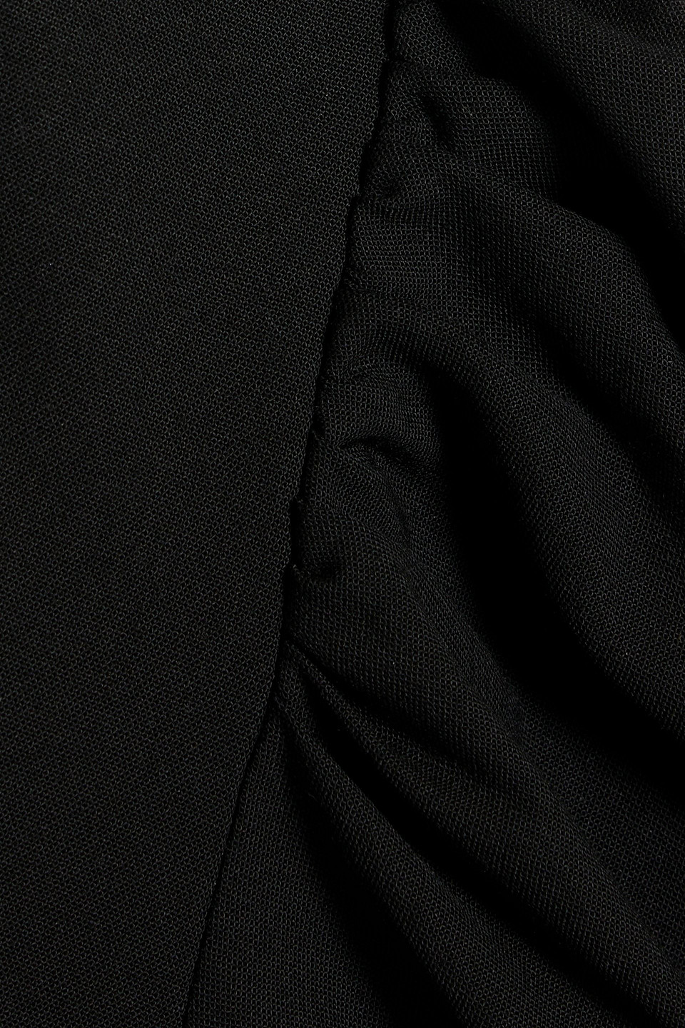 Ganni Cropped Crepe Top In Black