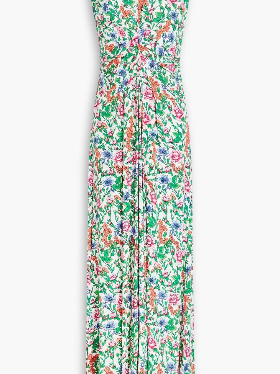 ace pleated floral-print crepe maxi dress