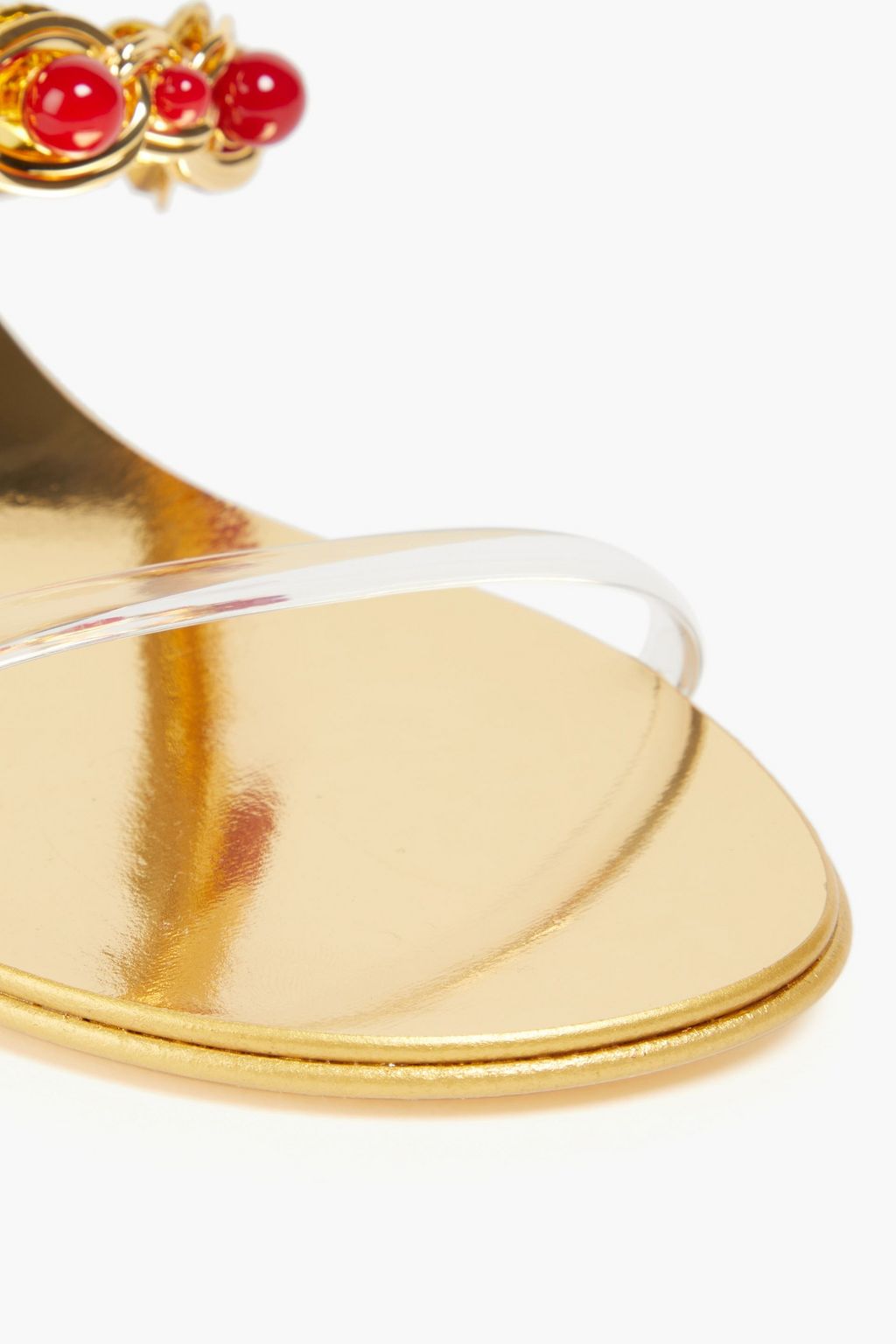 GIUSEPPE ZANOTTI 장식 디테일 메탈릭 가죽 샌들