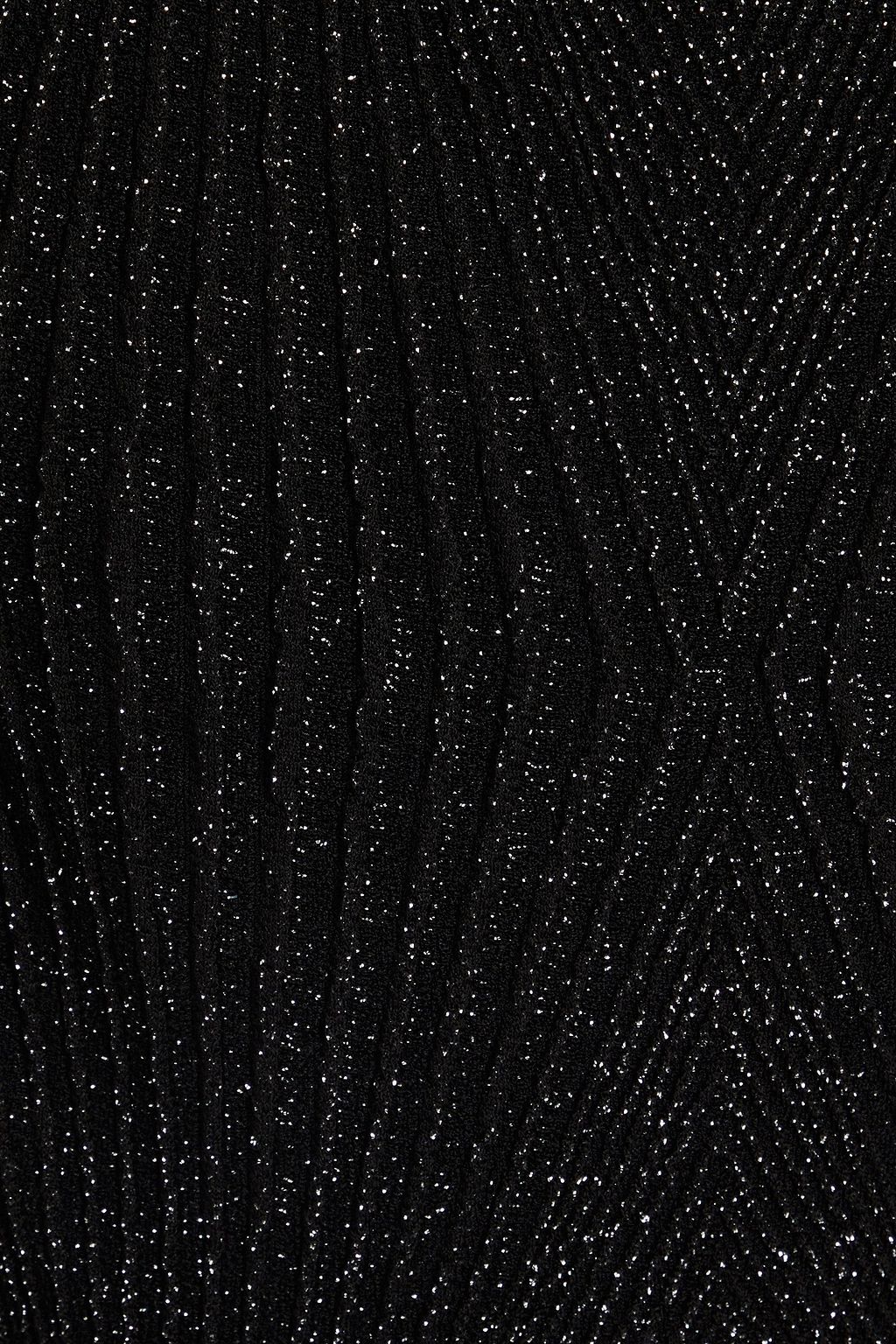 IRO Asymmetrisches Kleid aus Metallic-Strick mit Wickeleffekt
