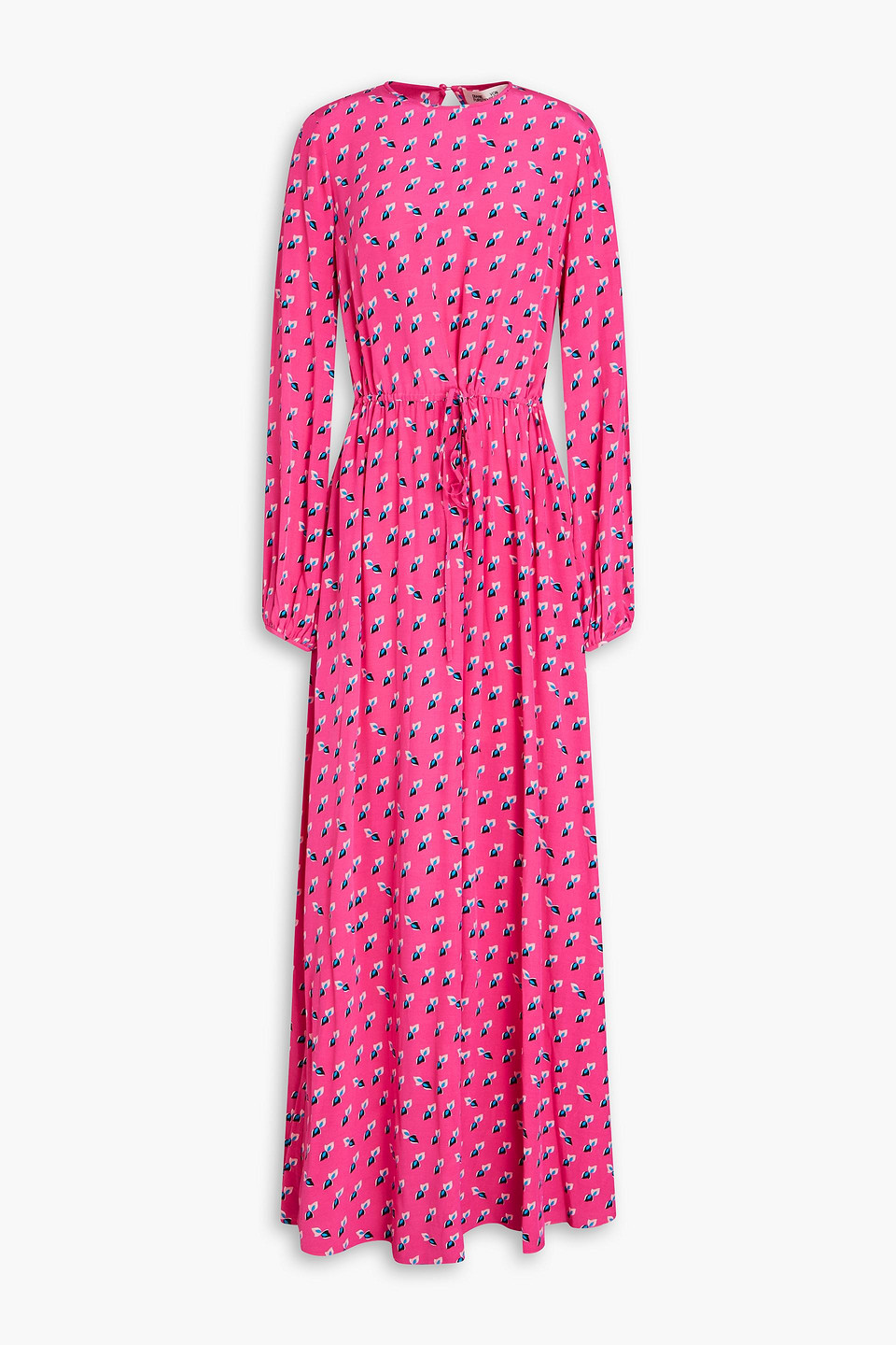 Shop Diane Von Furstenberg Sydney Printed Crepe De Chine Maxi Dress In Fuchsia