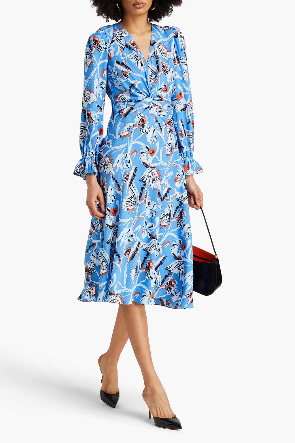 DIANE VON FURSTENBERG Anaba twisted floral-print crepe midi dress