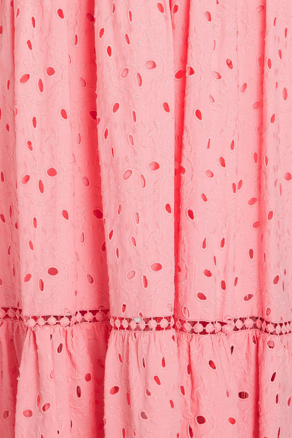 Diane Von Furstenberg Olivier Tiered Broderie Anglaise Cotton Maxi Dress In Pink