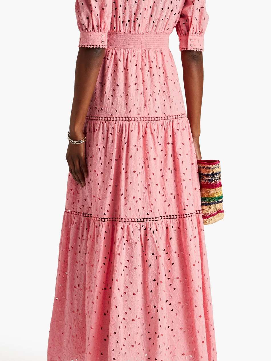 olivier tiered broderie anglaise cotton maxi dress