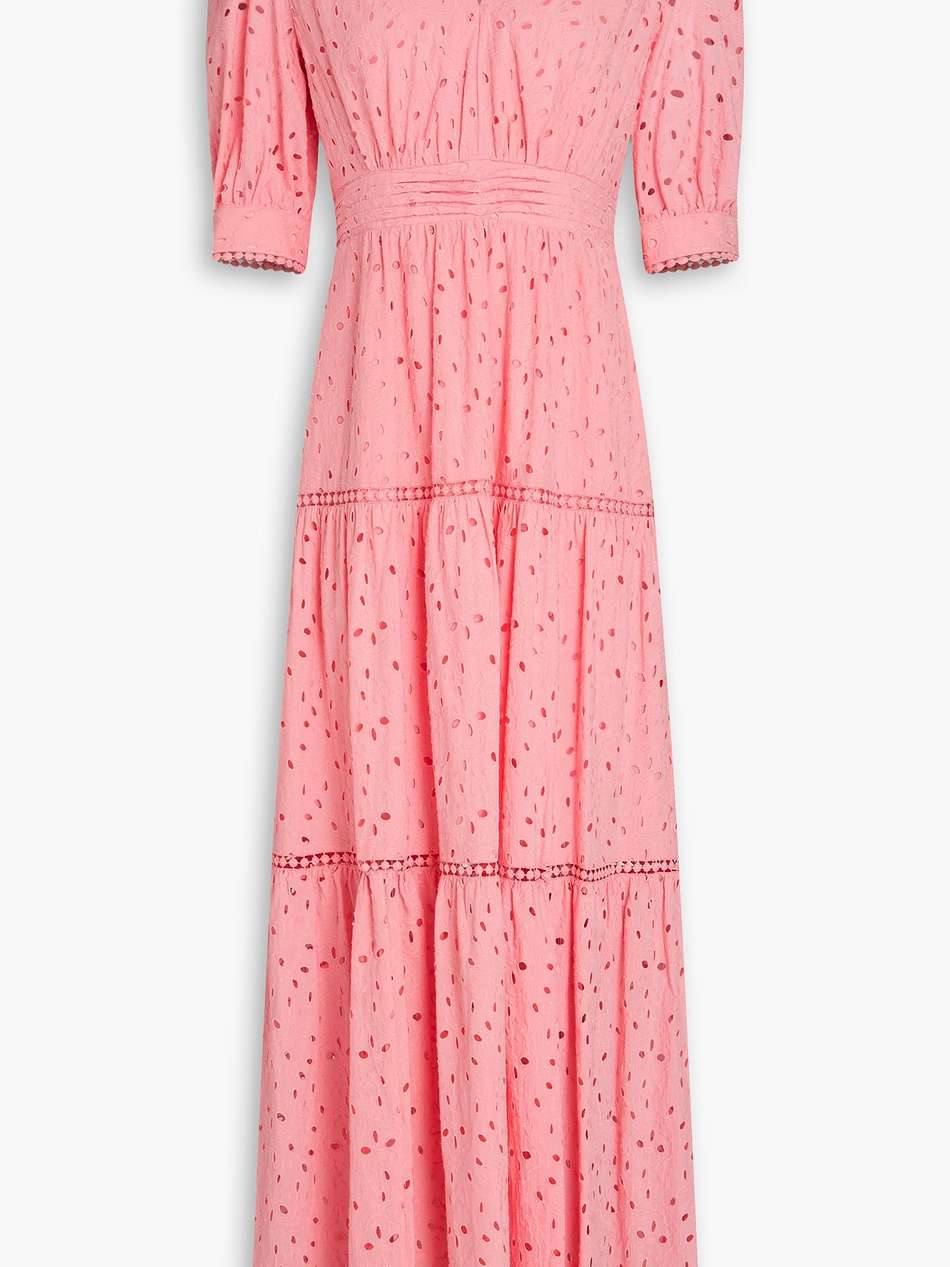 olivier tiered broderie anglaise cotton maxi dress