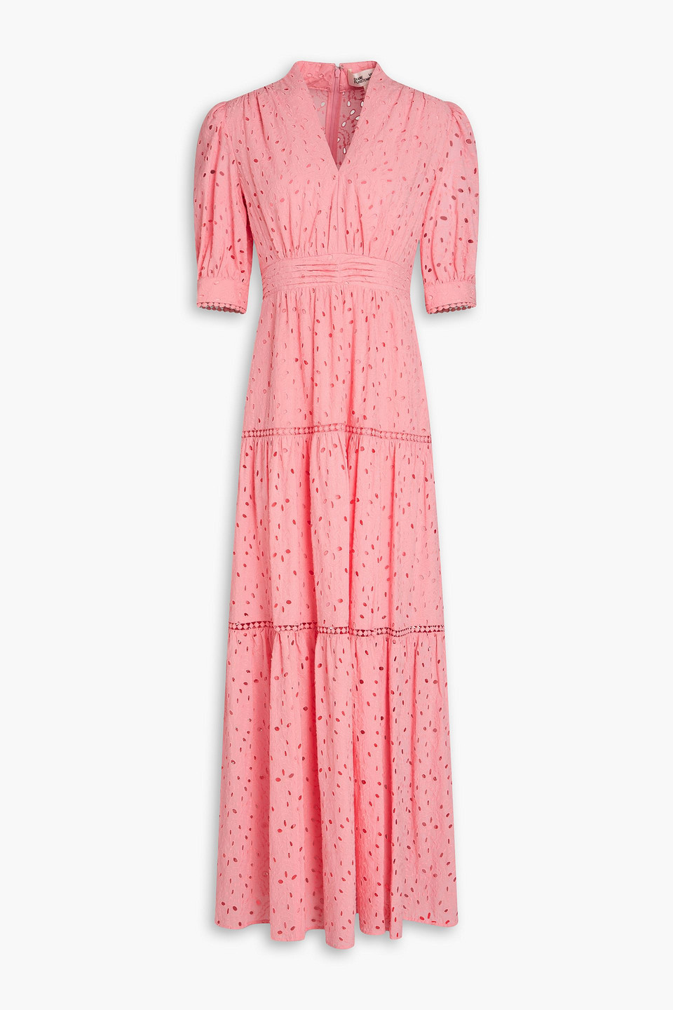 Diane Von Furstenberg Olivier Tiered Broderie Anglaise Cotton Maxi Dress In Pink