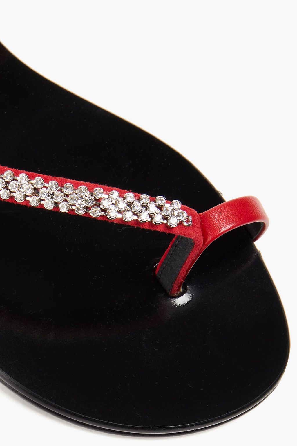 GIUSEPPE ZANOTTI レザー ソングサンダル クリスタル付き
