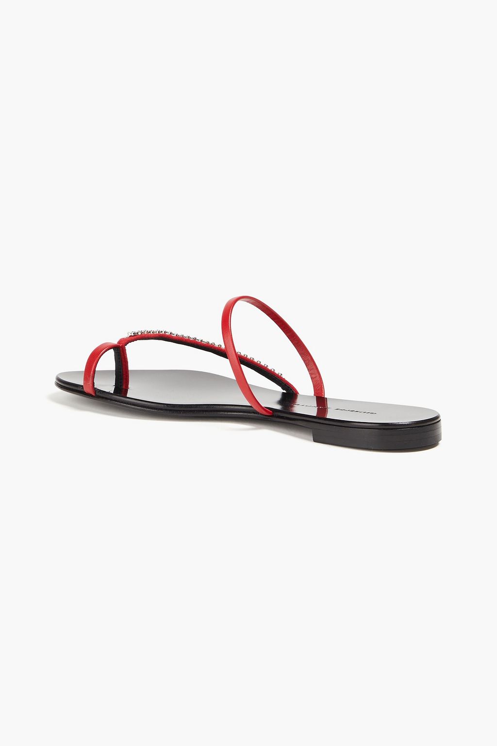GIUSEPPE ZANOTTI レザー ソングサンダル クリスタル付き