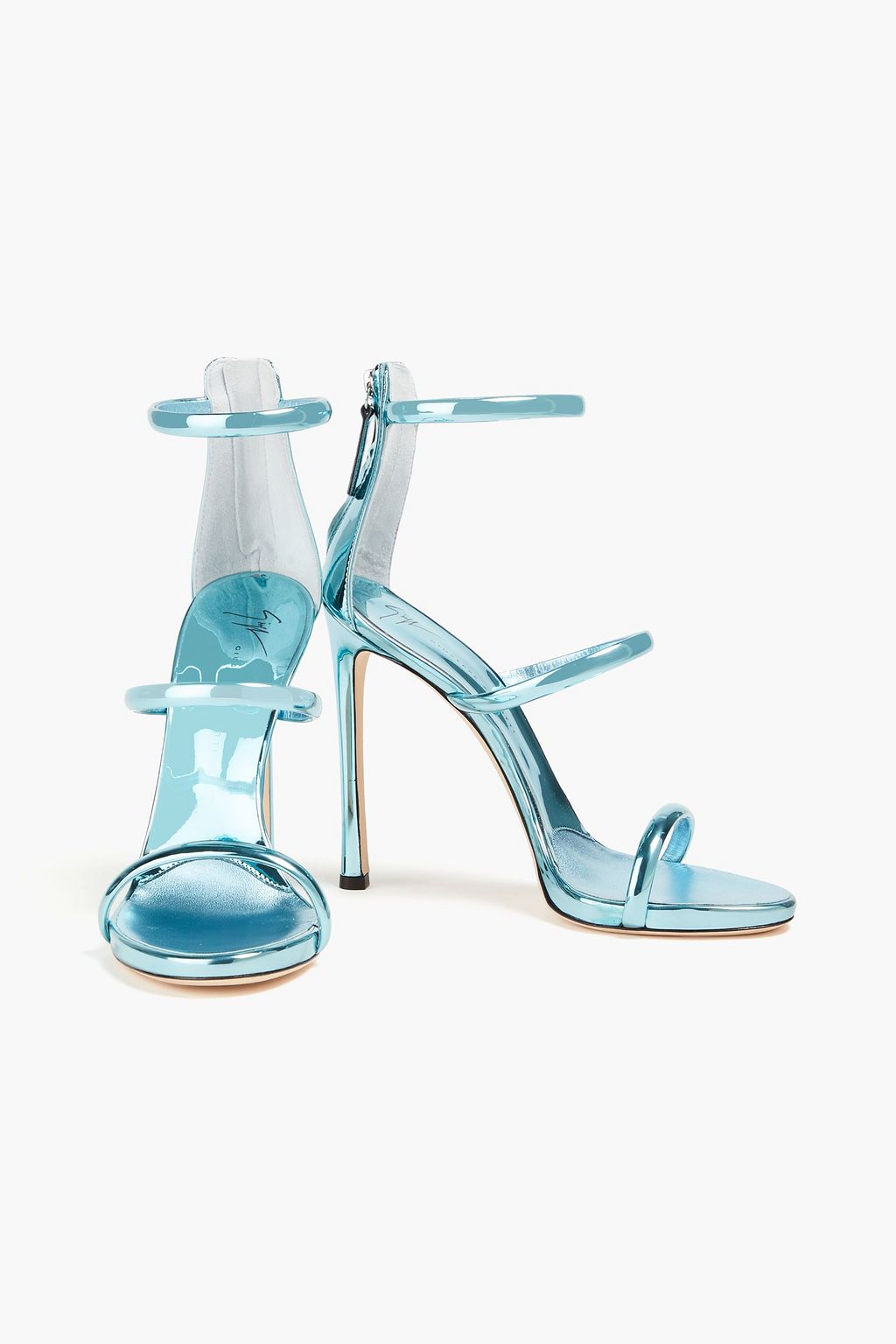 GIUSEPPE ZANOTTI صندل "هارموني" من الجلد العاكس