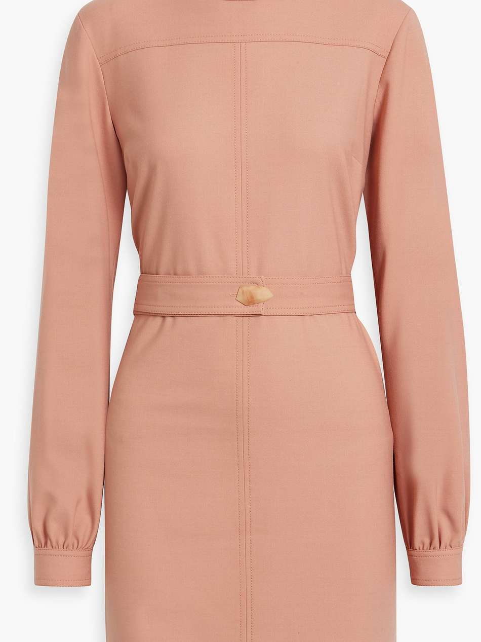 belted twill mini dress