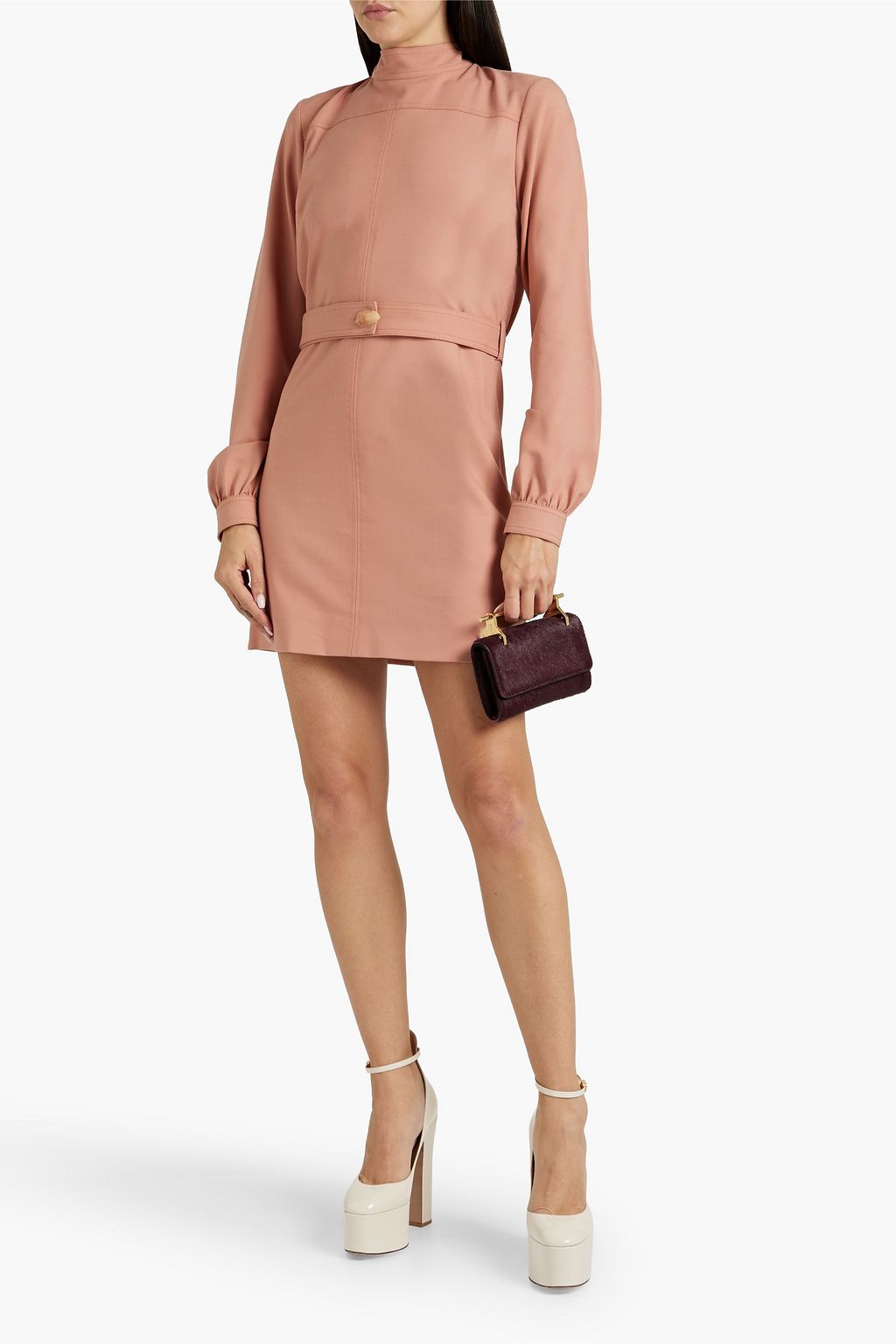 VICTORIA BECKHAM Belted twill mini dress