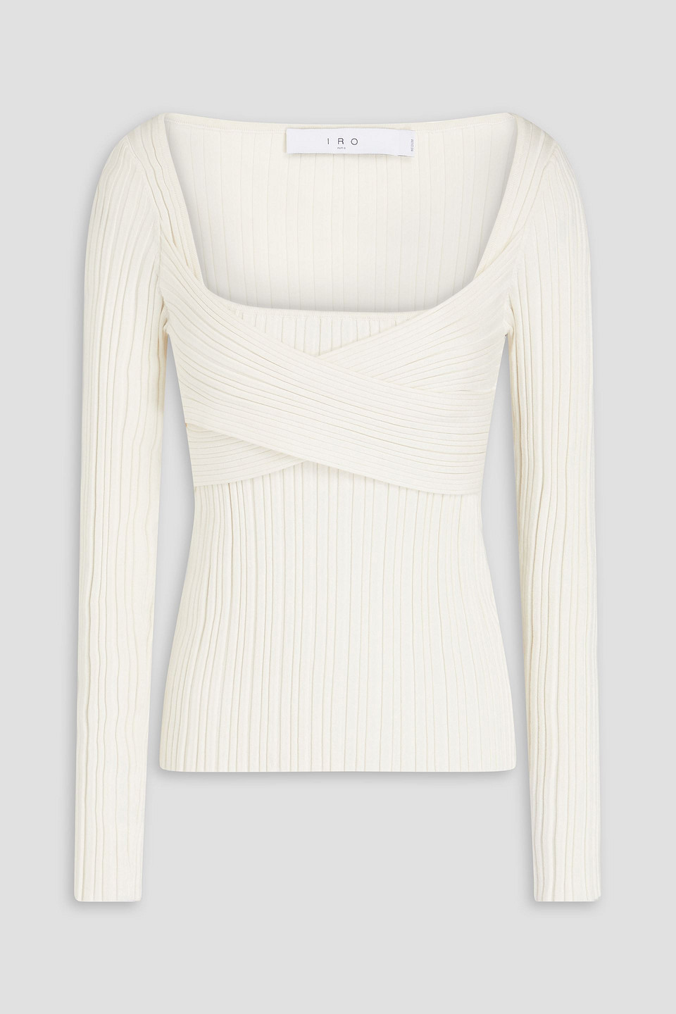Iro Amarok Ribbed Silk-blend Top In Ivory