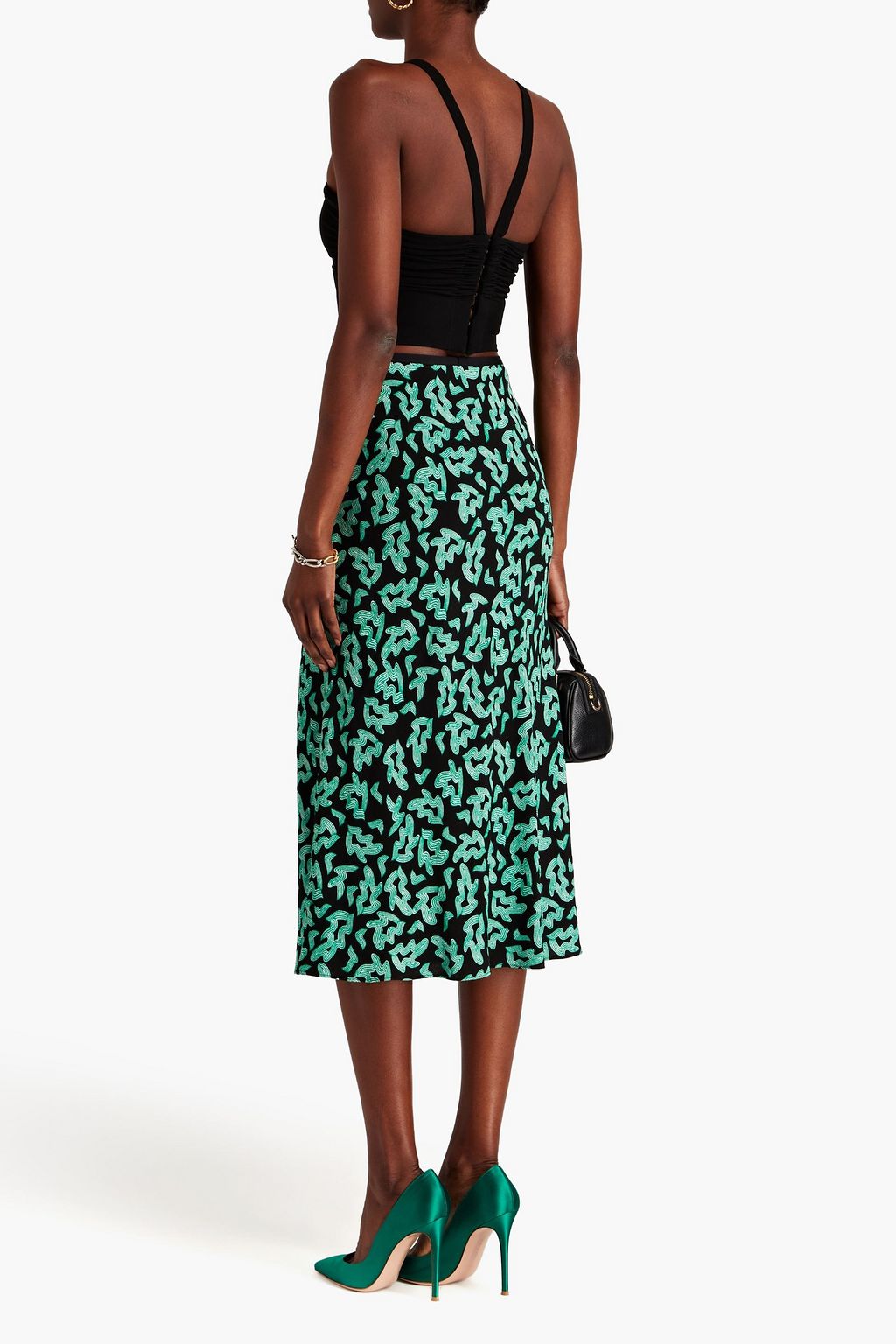 DIANE VON FURSTENBERG Mae printed crepe midi skirt