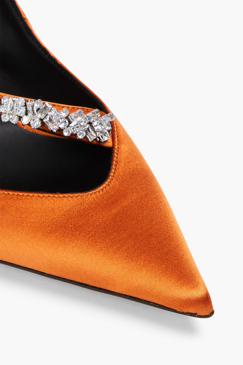 GIUSEPPE ZANOTTI حذاء بامب مصنوع من الساتان ومزين بالكريستال
