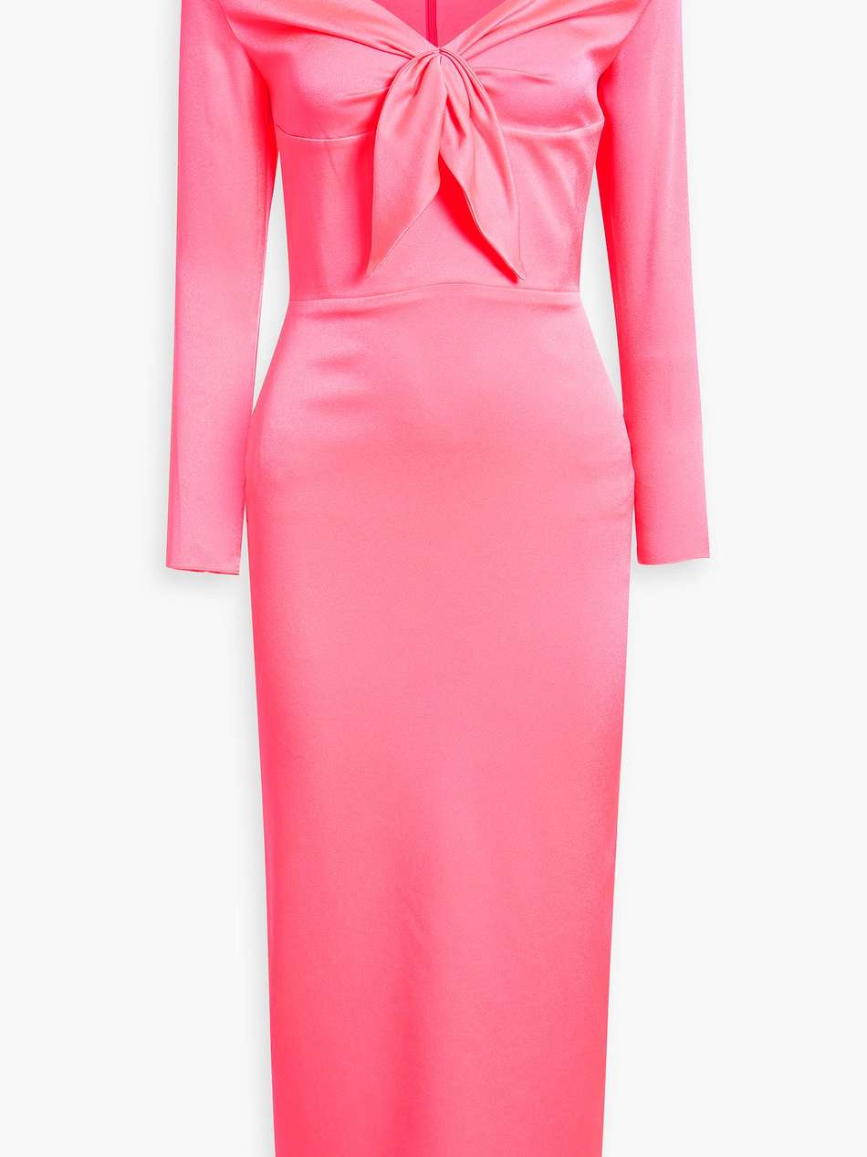peyton off-the-shoulder satin-crepe midi dress