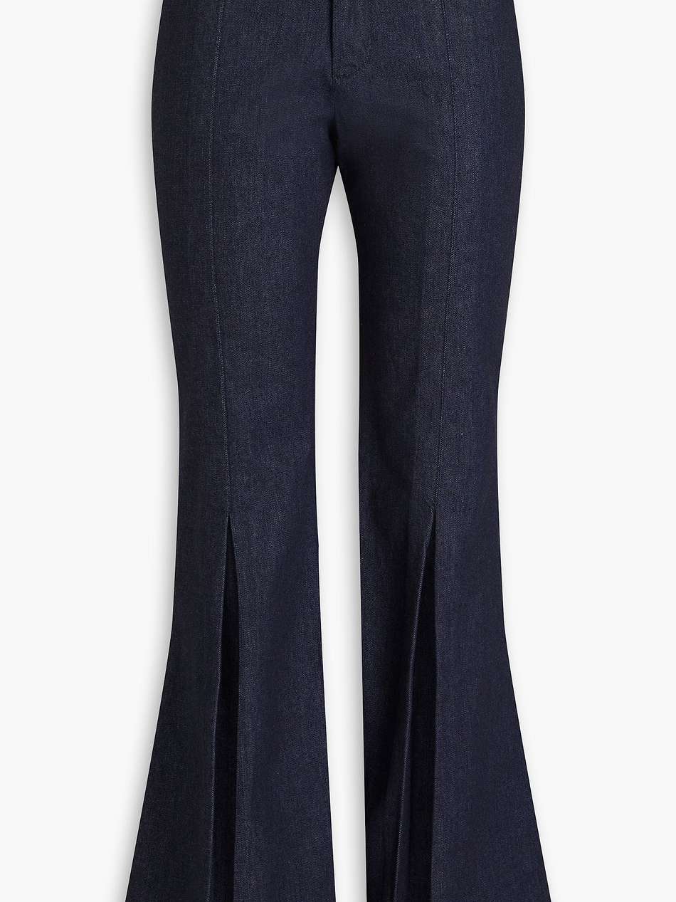 pleated high-rise flared jeans