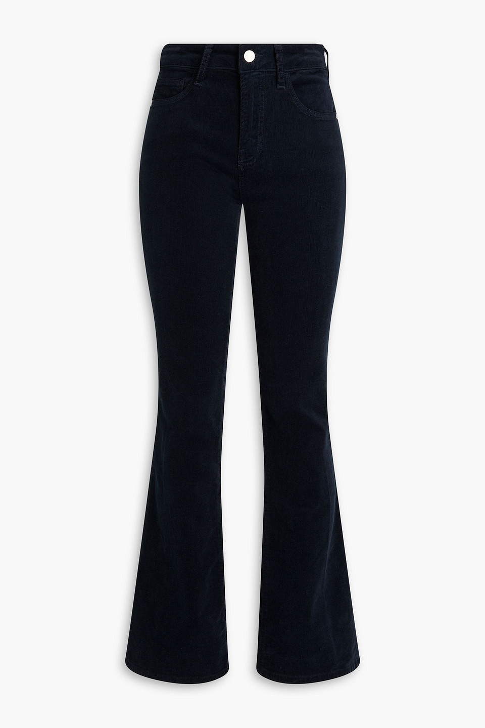 Frame Le Mini Boot Cotton-blend Corduroy Bootcut Trousers In Black