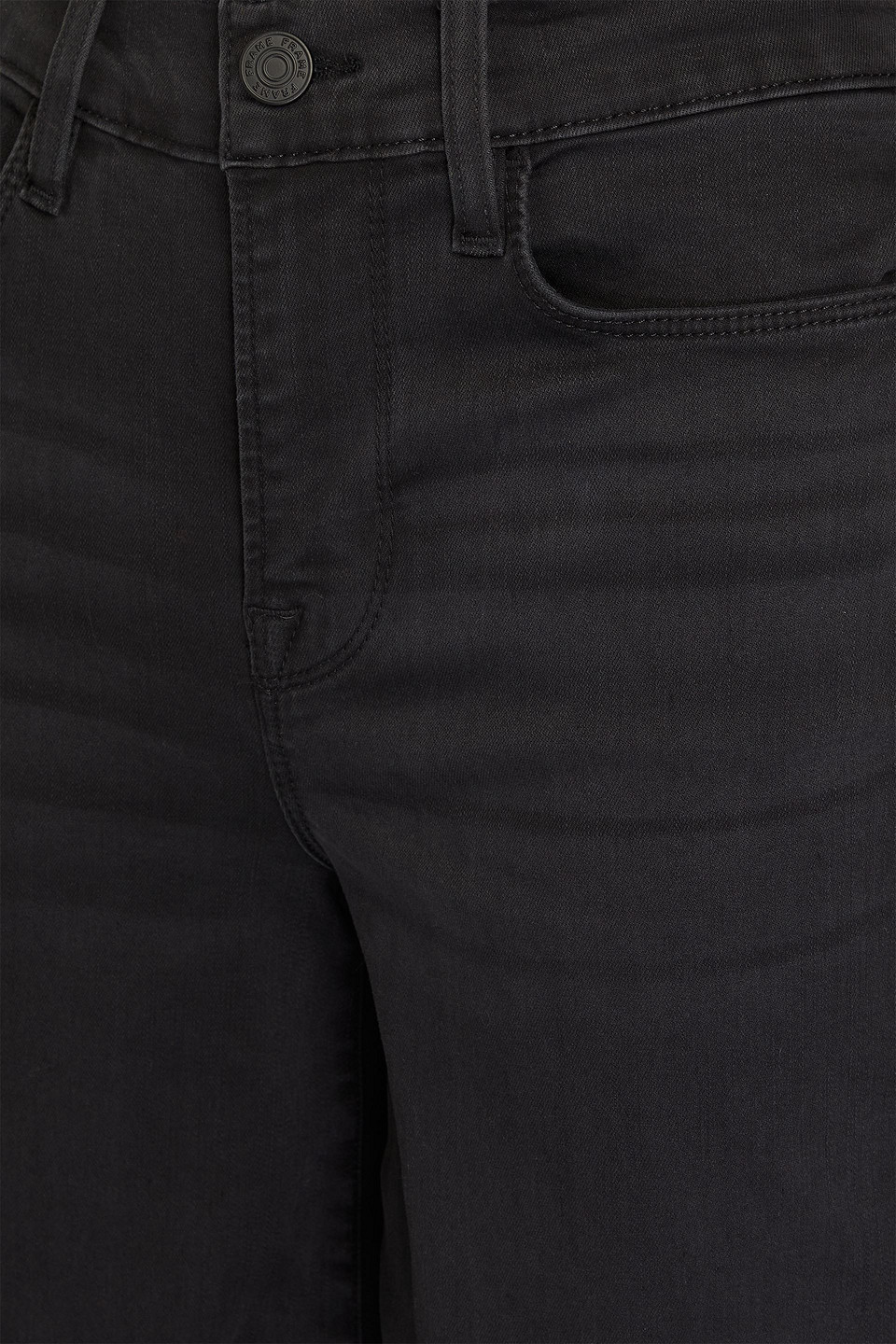 Shop Frame Le Palazzo Crop High-rise Wide-leg Jeans In Black