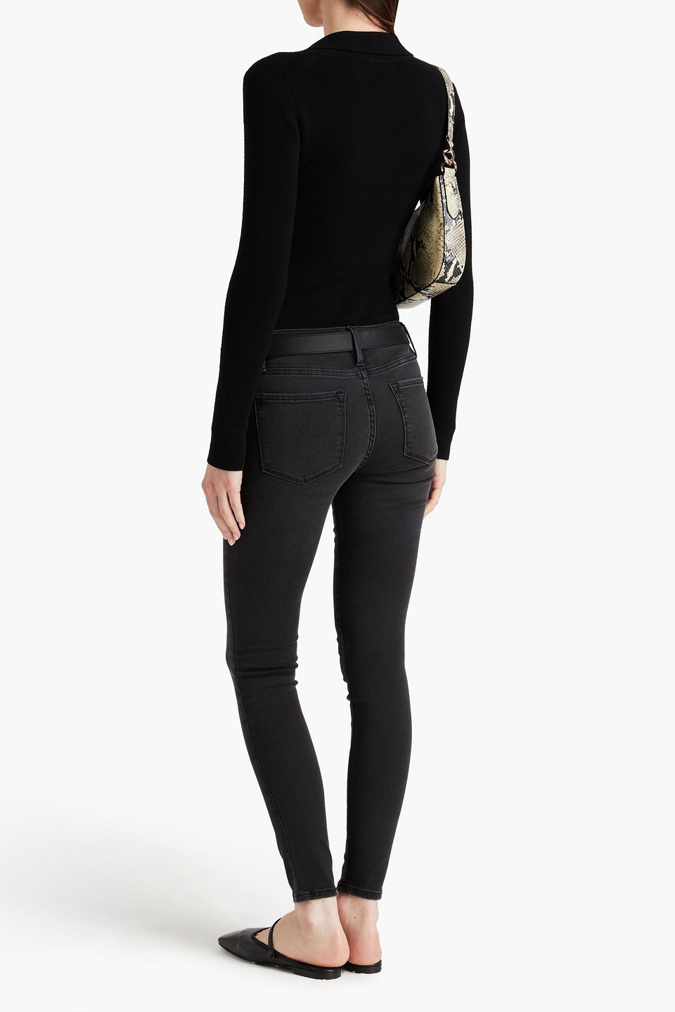 FRAME LE SKINNY DE JEANNE MID-RISE SKINNY JEANS