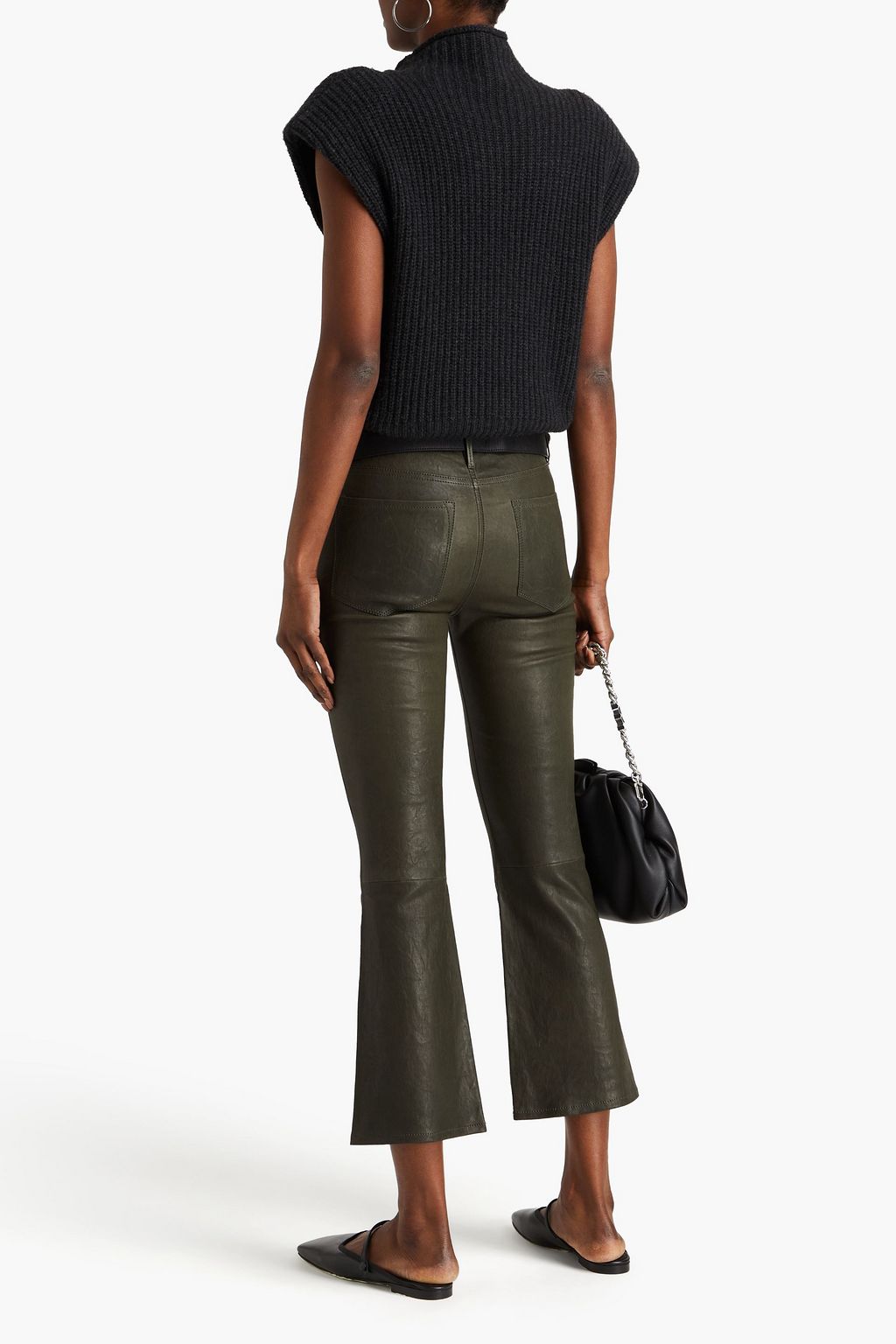 FRAME Le Crop Mini Boot leather bootcut pants