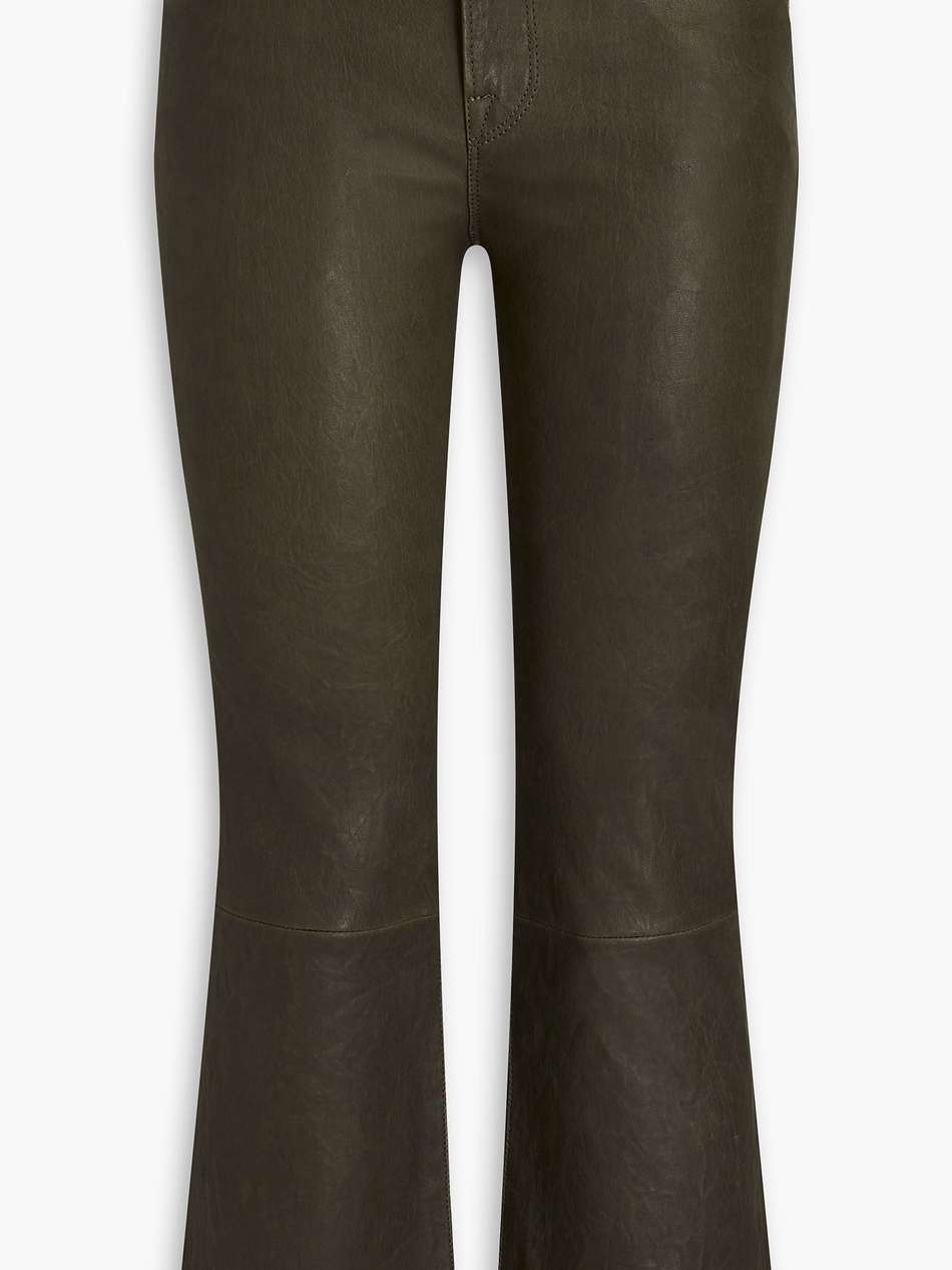 le crop mini boot leather bootcut pants