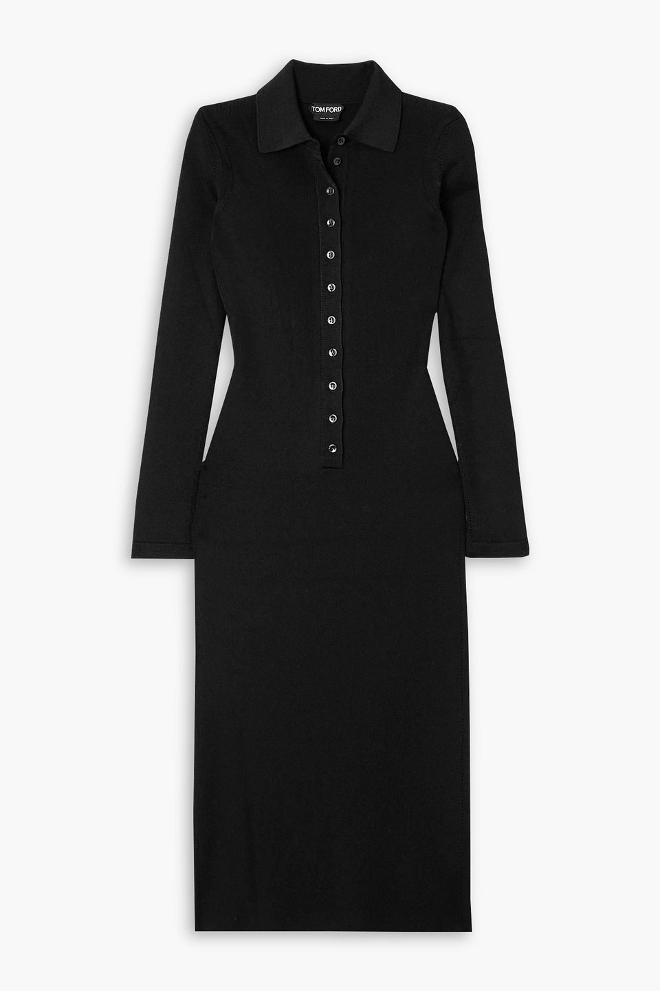 tom ford - knitted midi dress - black - s