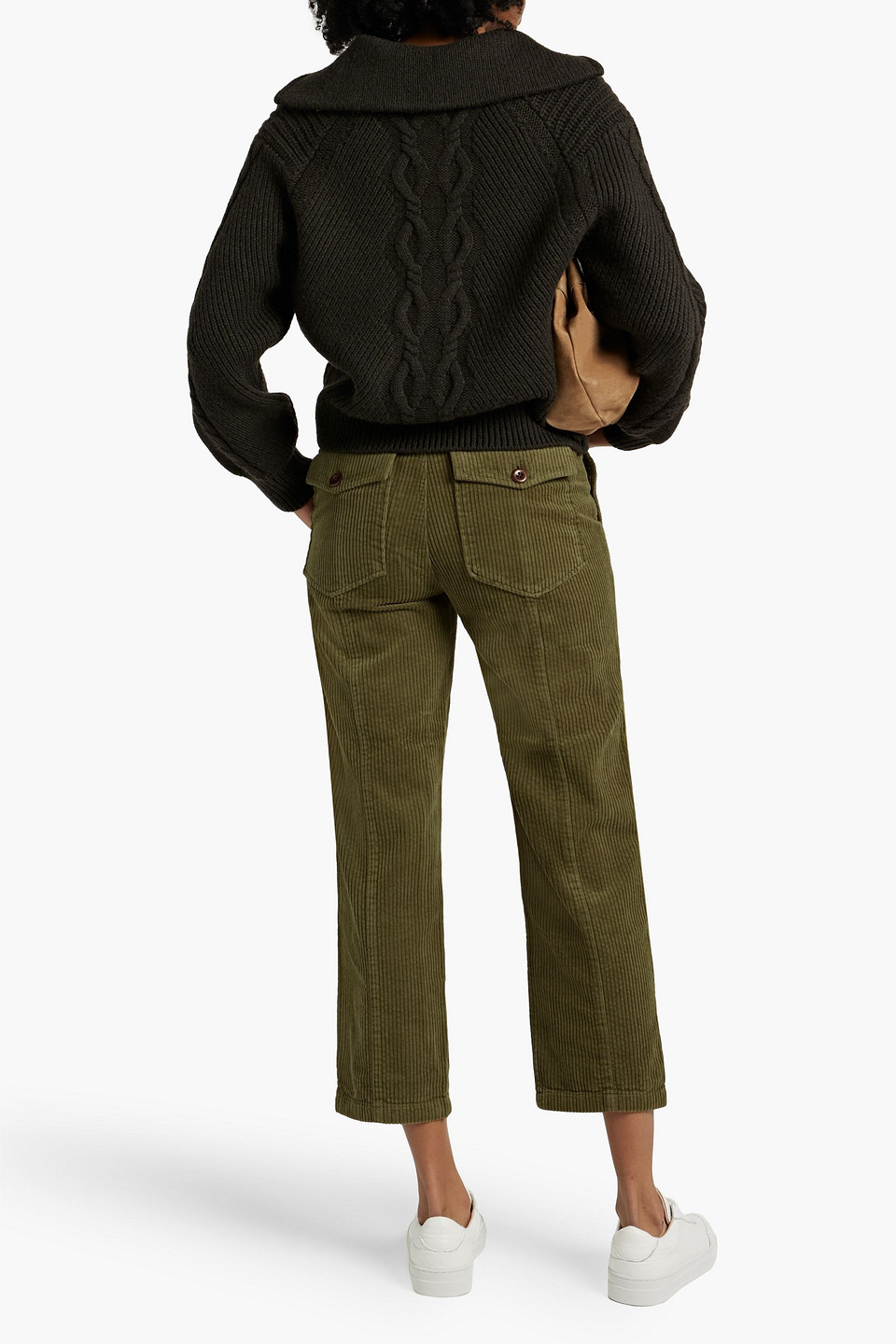 Shop Alex Mill Cotton-corduroy Straight-leg Pants In Army Green