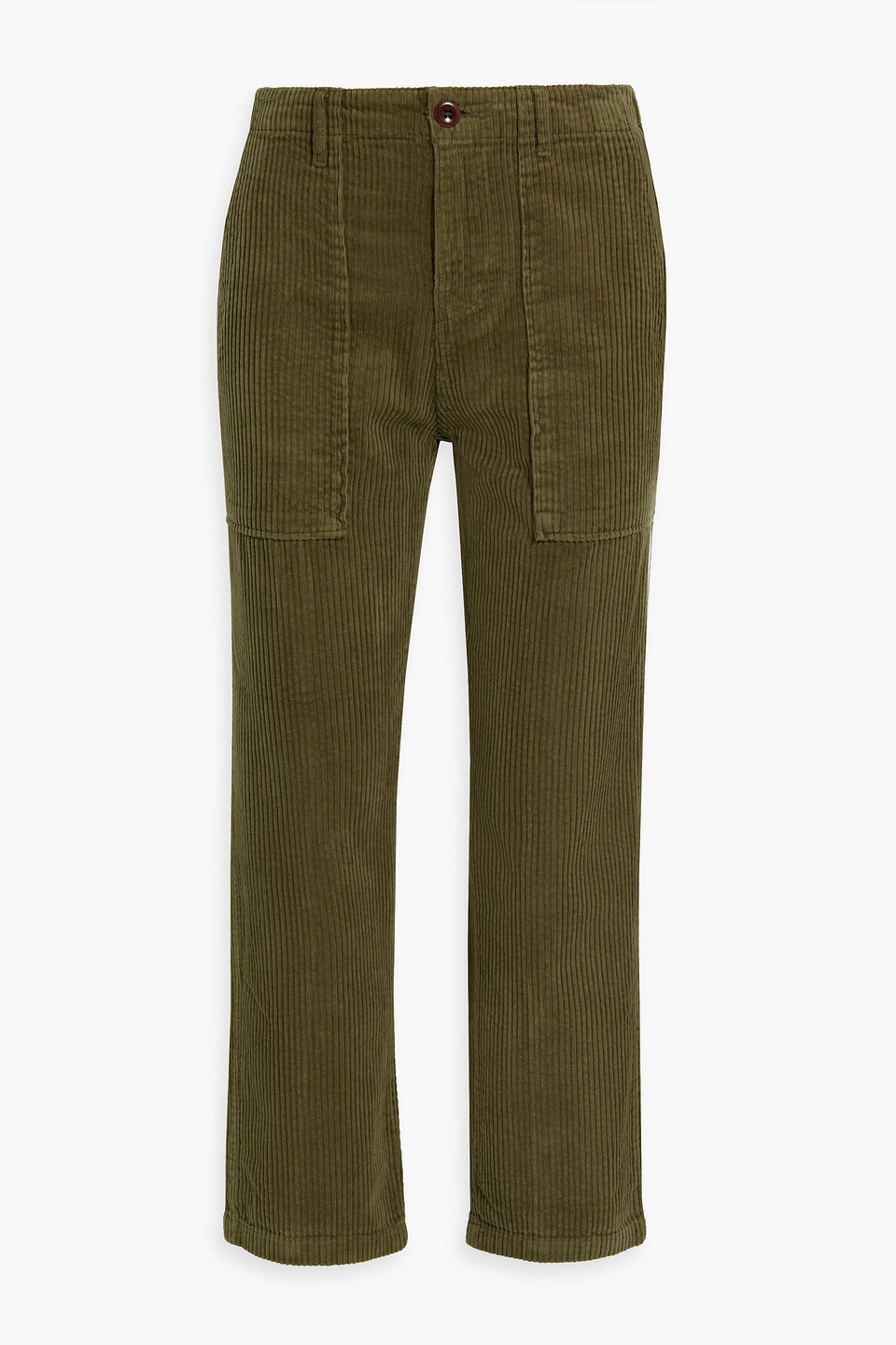 Alex Mill Cotton-corduroy Straight-leg Pants In Army Green