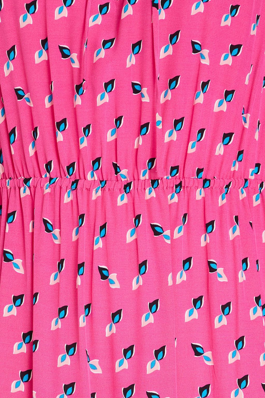 DIANE VON FURSTENBERG فستان متوسط الطول “دومينيك” مصنوع من الحرير الصيني بطبقات متدرجة ومزين بطبعات