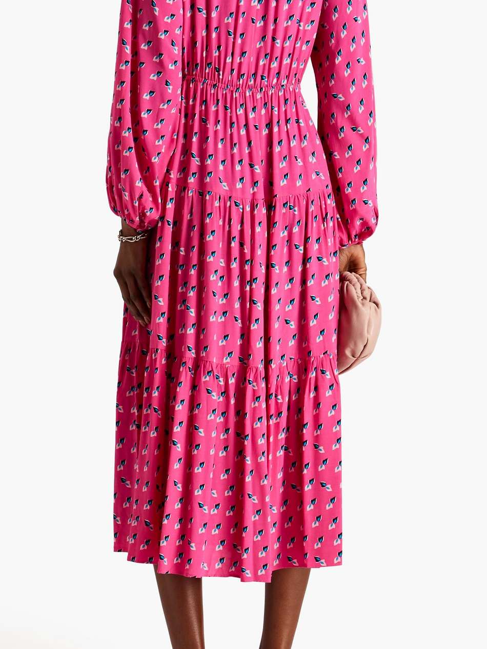 dominique tiered printed crepe de chine midi dress