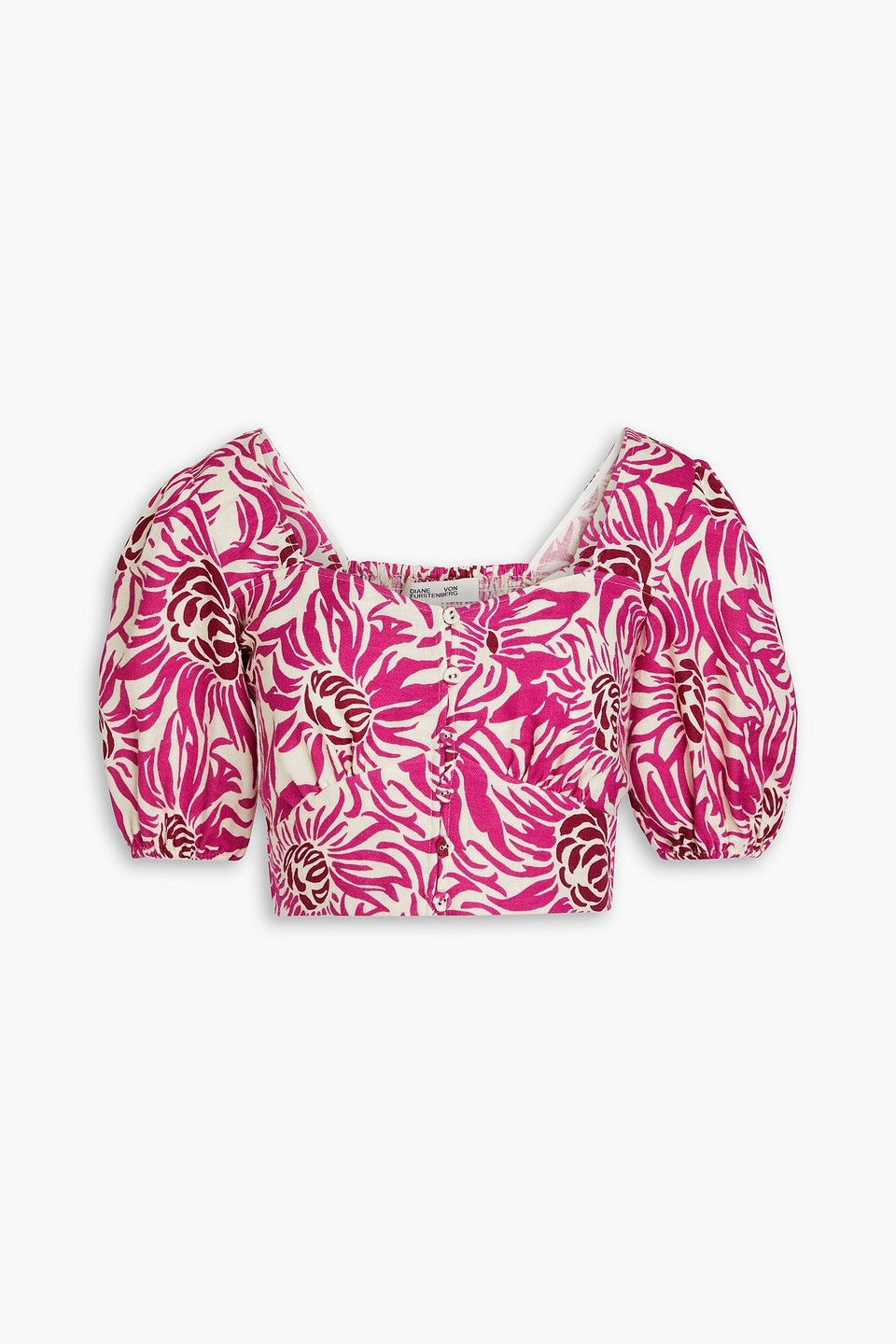 Dover cropped floral-print canvas top