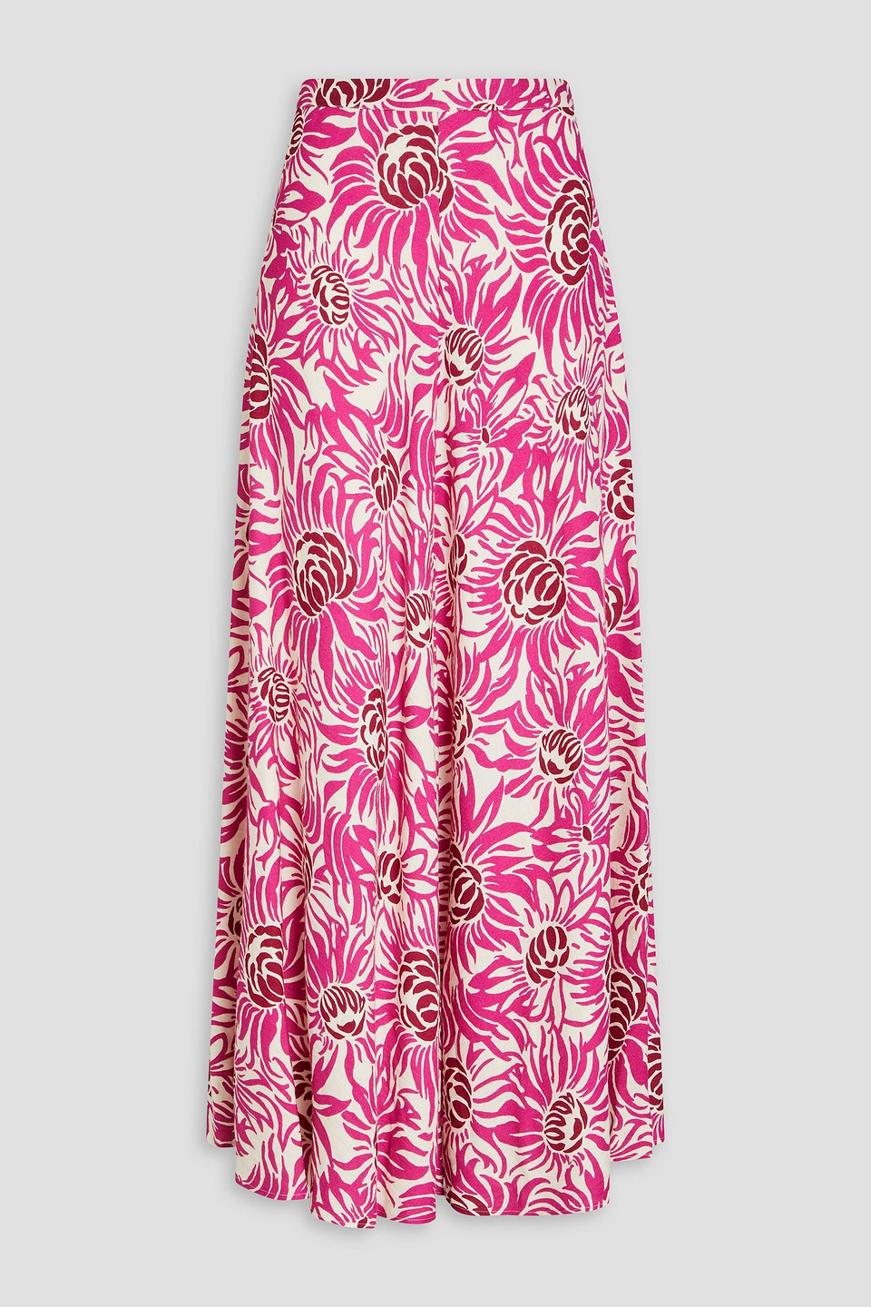 Diane Von Furstenberg Floral-print Fluted Skirt In White