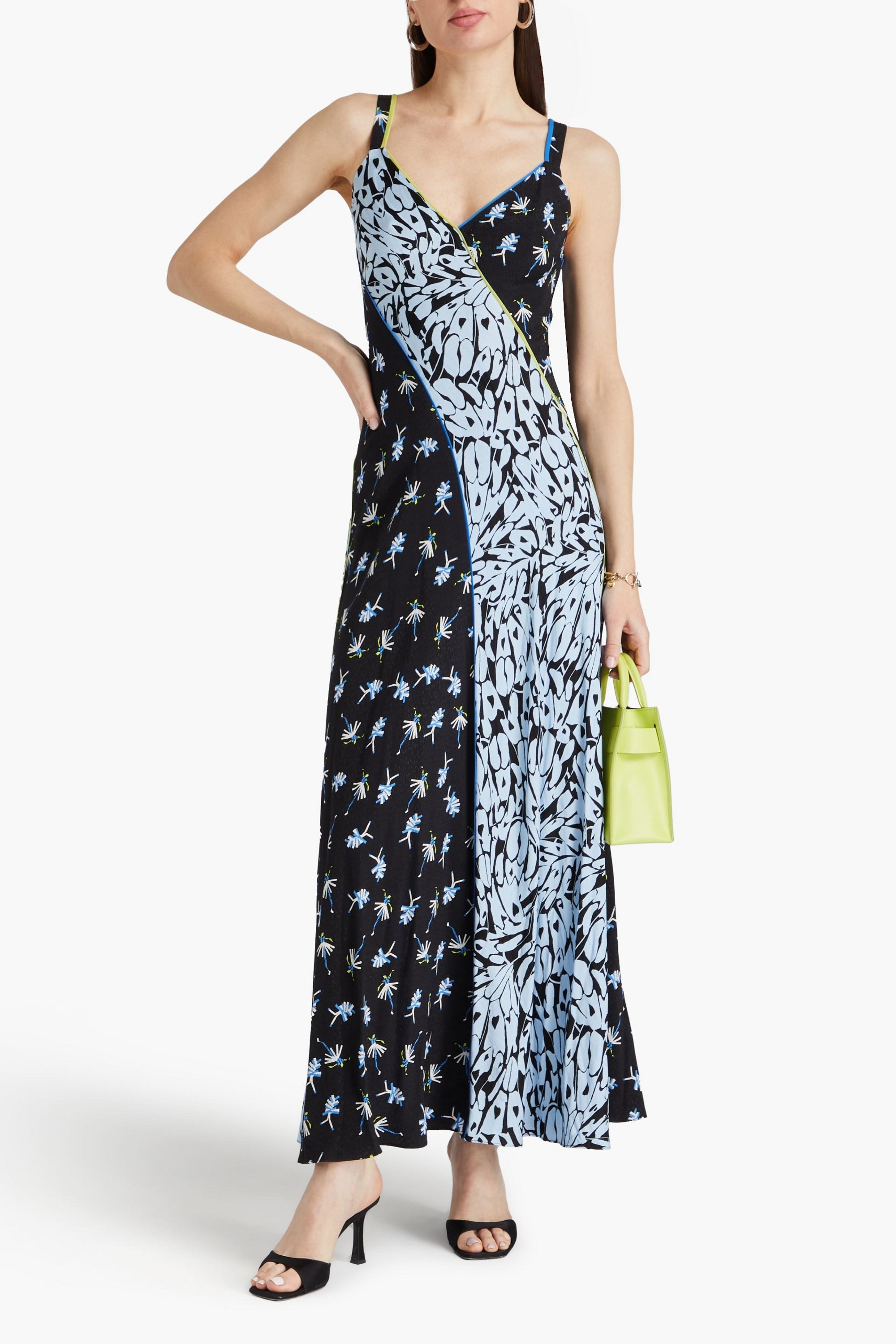Diane von Furstenberg Ozzie printed jacquard maxi slip dress