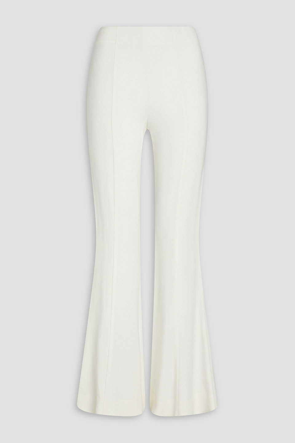 Diane Von Furstenberg Barcelona Crepe Flared Trousers In Ivory