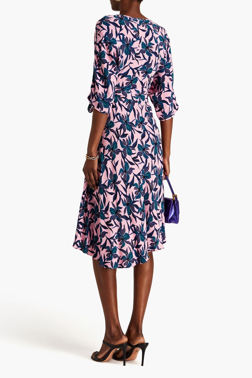 DIANE VON FURSTENBERG Eloise asymmetric floral-print stretch-crepe wrap dress