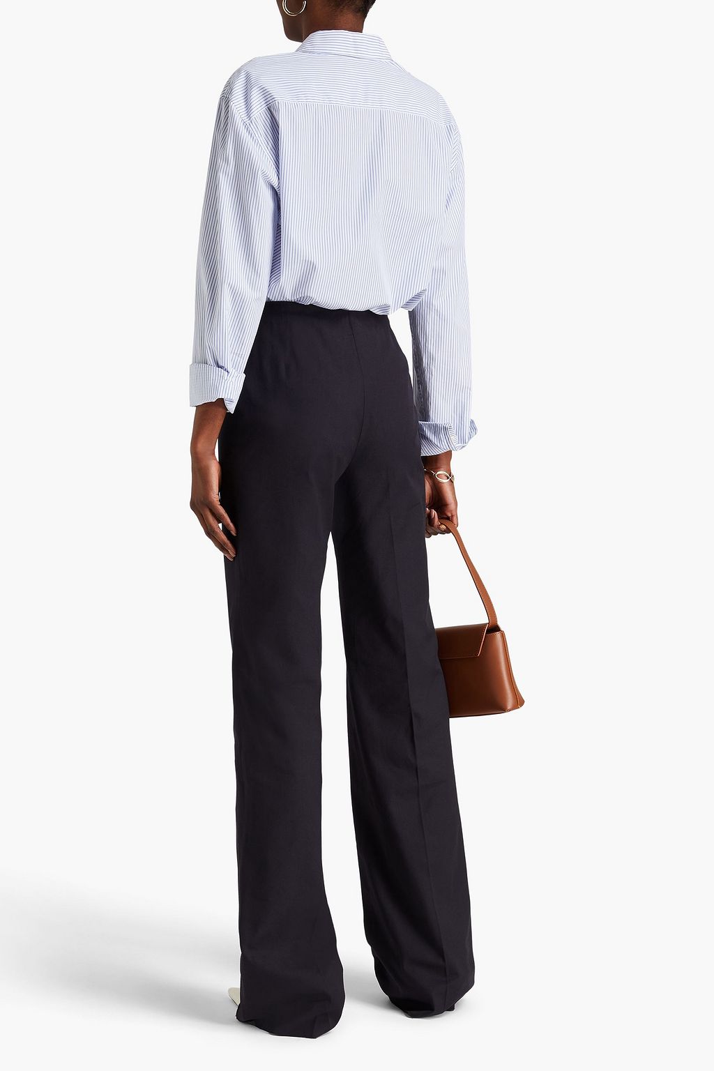 GIULIVA HERITAGE Sailor button-detailed linen-blend twill bootcut pants