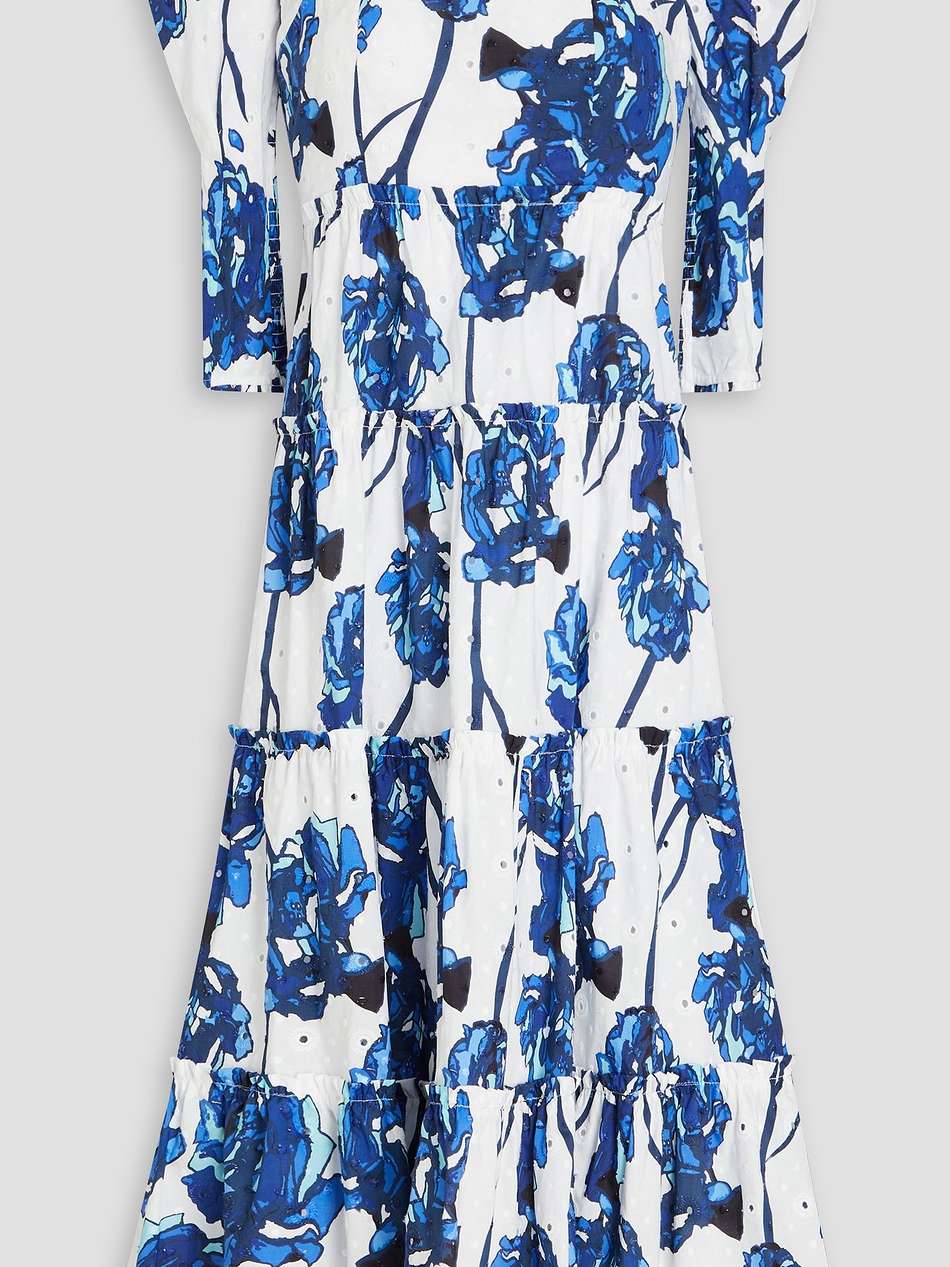 nora floral-print broderie anglaise cotton midi dress