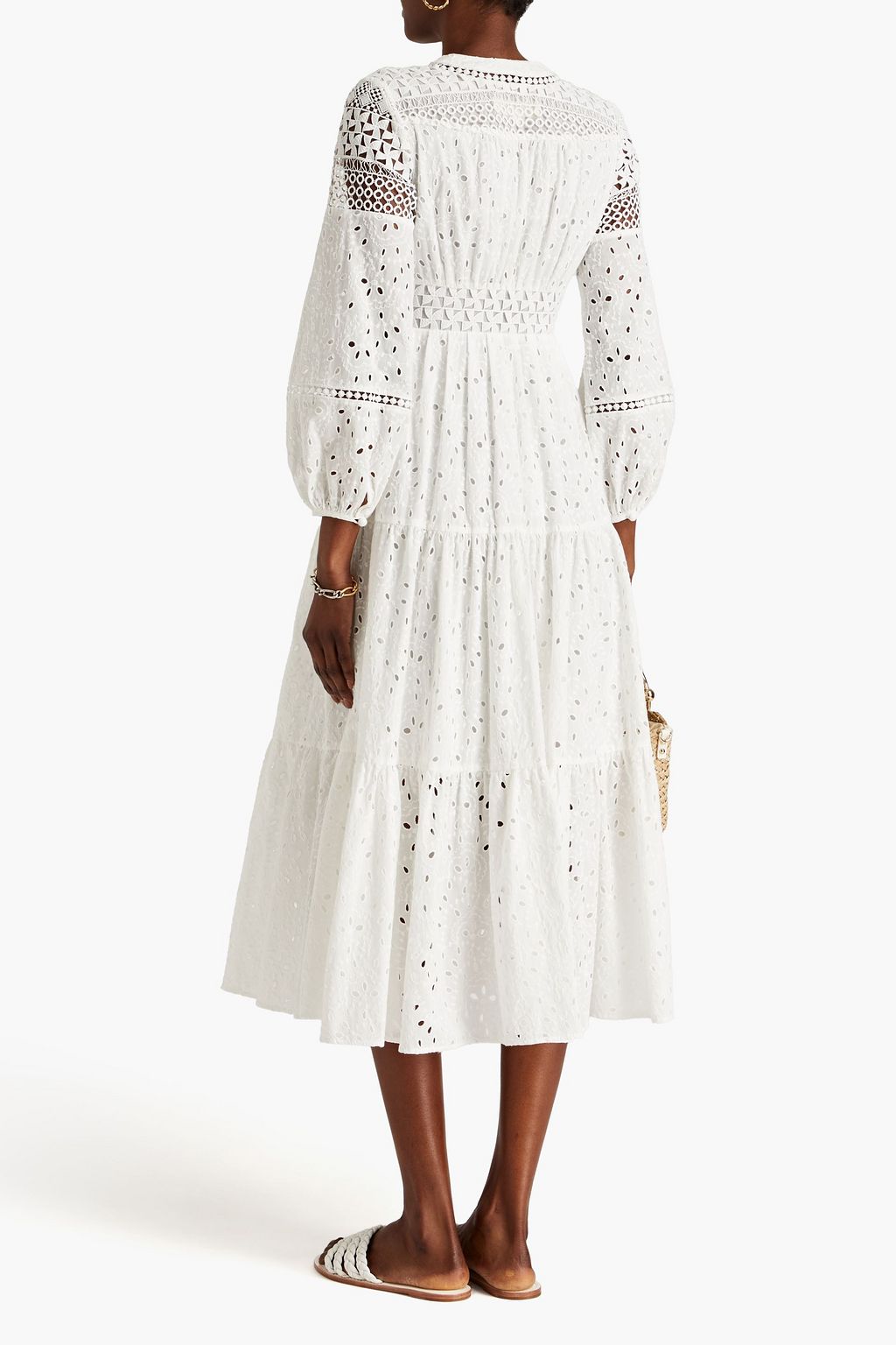 DIANE VON FURSTENBERG Gigi tiered broderie anglaise cotton midi dress