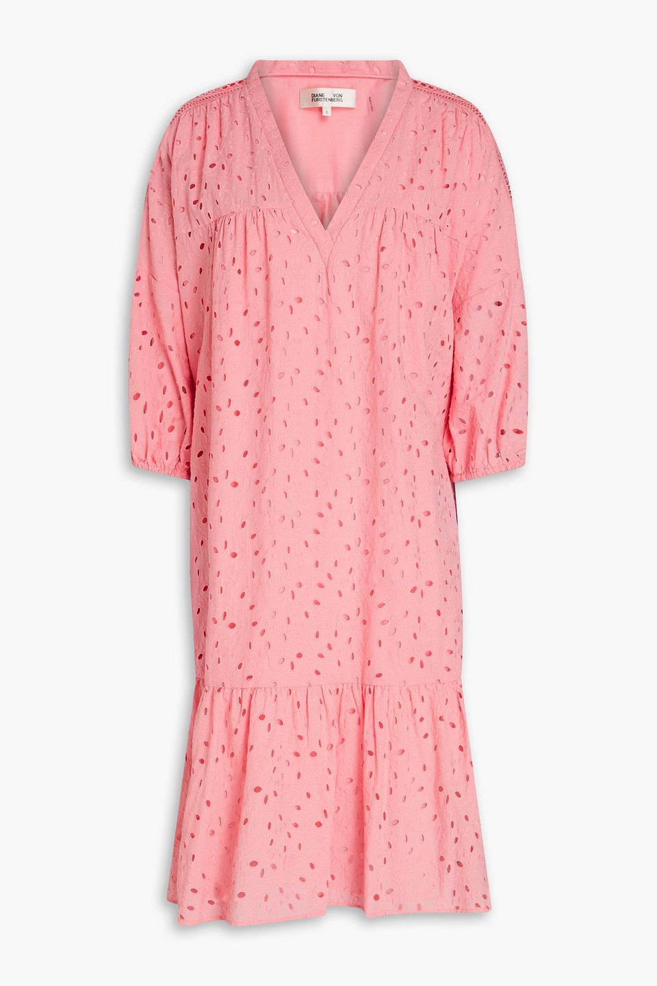 Diane Von Furstenberg Agar Broderie Anglaise Cotton Dress In Pink