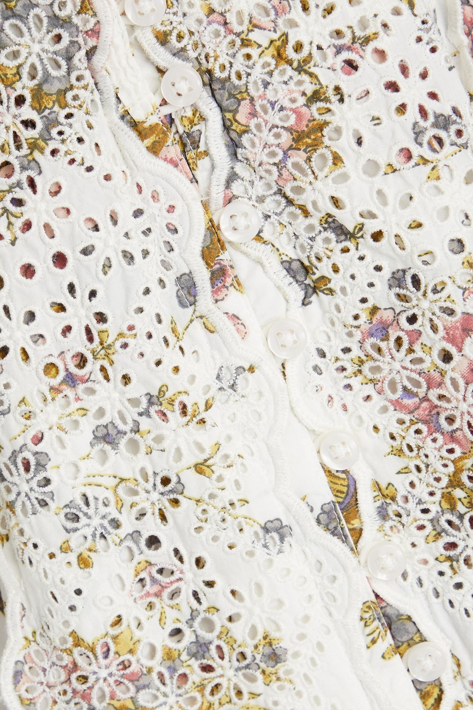 Bytimo Ruffled Floral-print Cotton Maxi Dress In Off-white