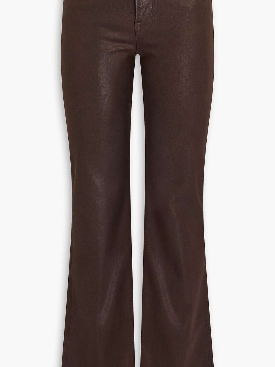 le high flare coated high-rise flared jeans
