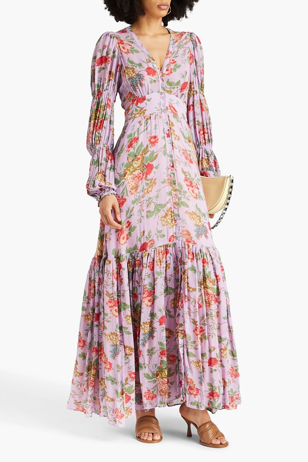 BYTIMO Floral-print georgette maxi dress