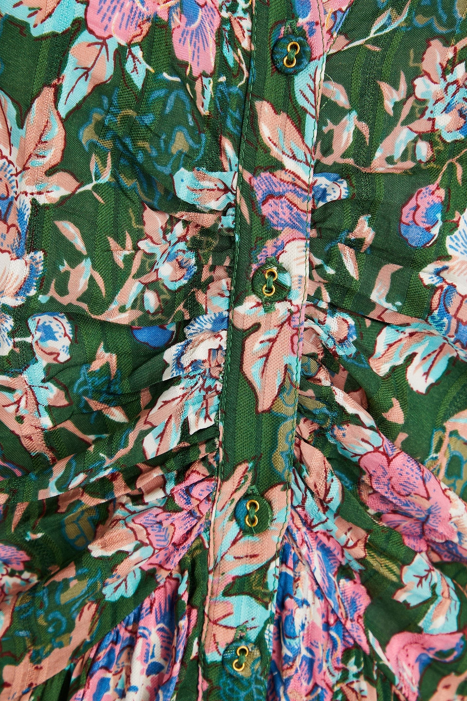 BYTIMO TIERED FLORAL-PRINT JACQUARD MINI DRESS
