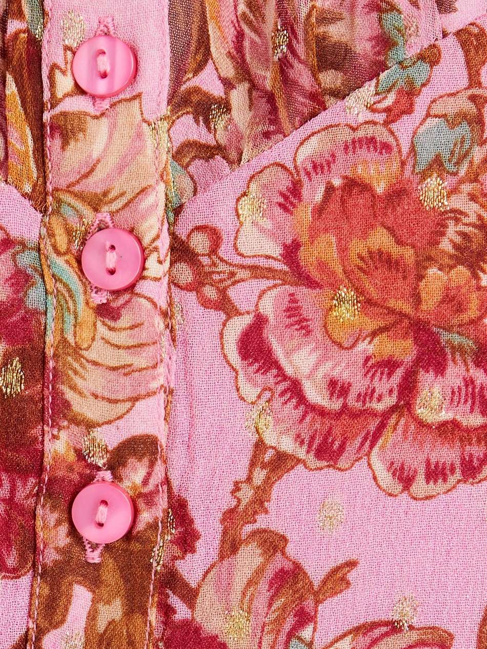 floral-print metallic fil coupé georgette mini dress
