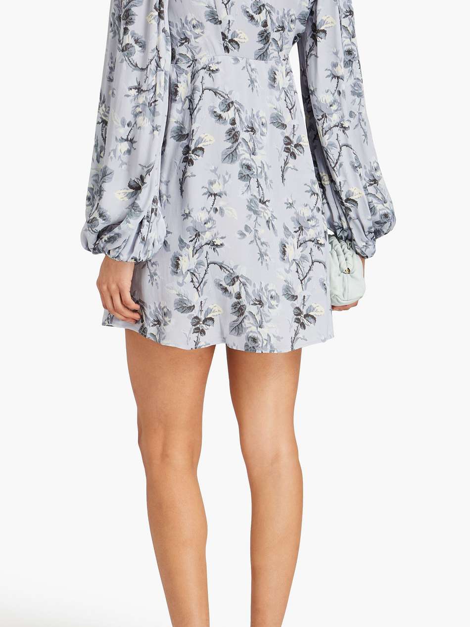 floral-print satin-crepe mini dress