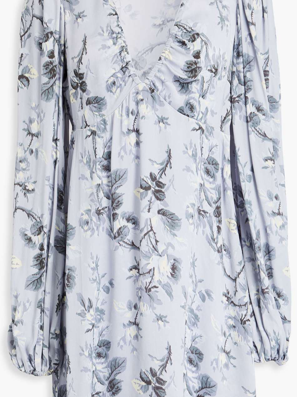 floral-print satin-crepe mini dress
