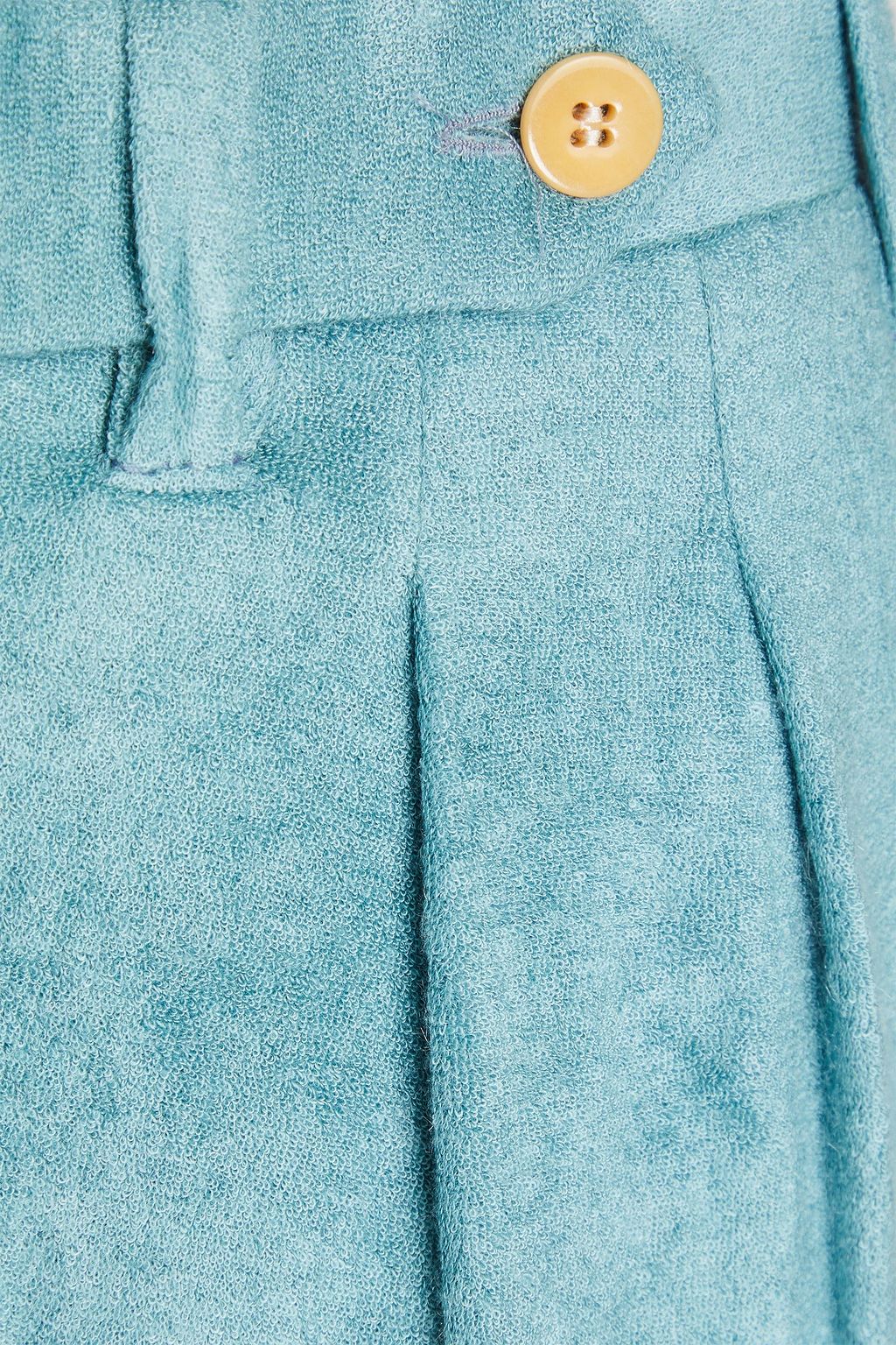 GIULIVA HERITAGE Pleated linen and woo-blend shorts