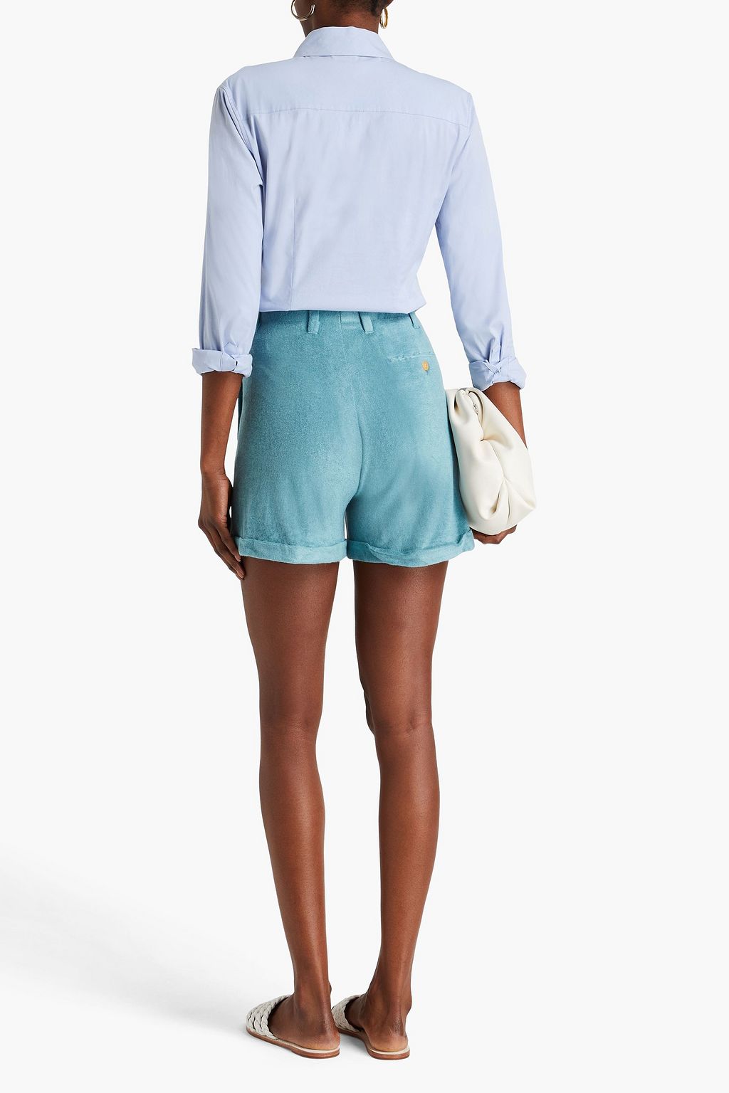 GIULIVA HERITAGE Pleated linen and woo-blend shorts