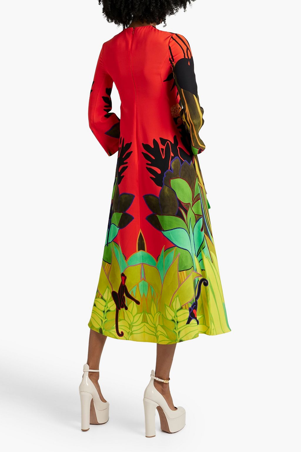 VALENTINO GARAVANI Printed silk midi dress