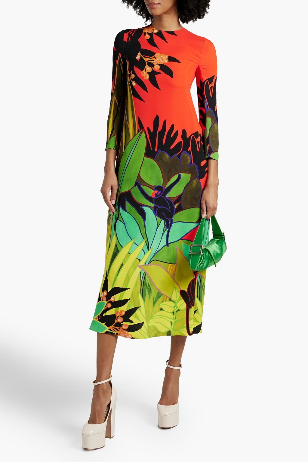 VALENTINO GARAVANI Printed silk midi dress